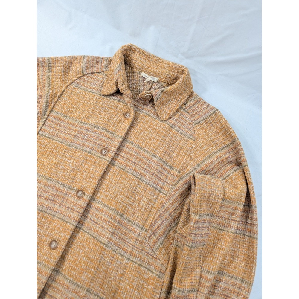 Mystree Wool Blend Glenn Check Heavy Jacket Button Up, Pockets,‎ BOHO Small